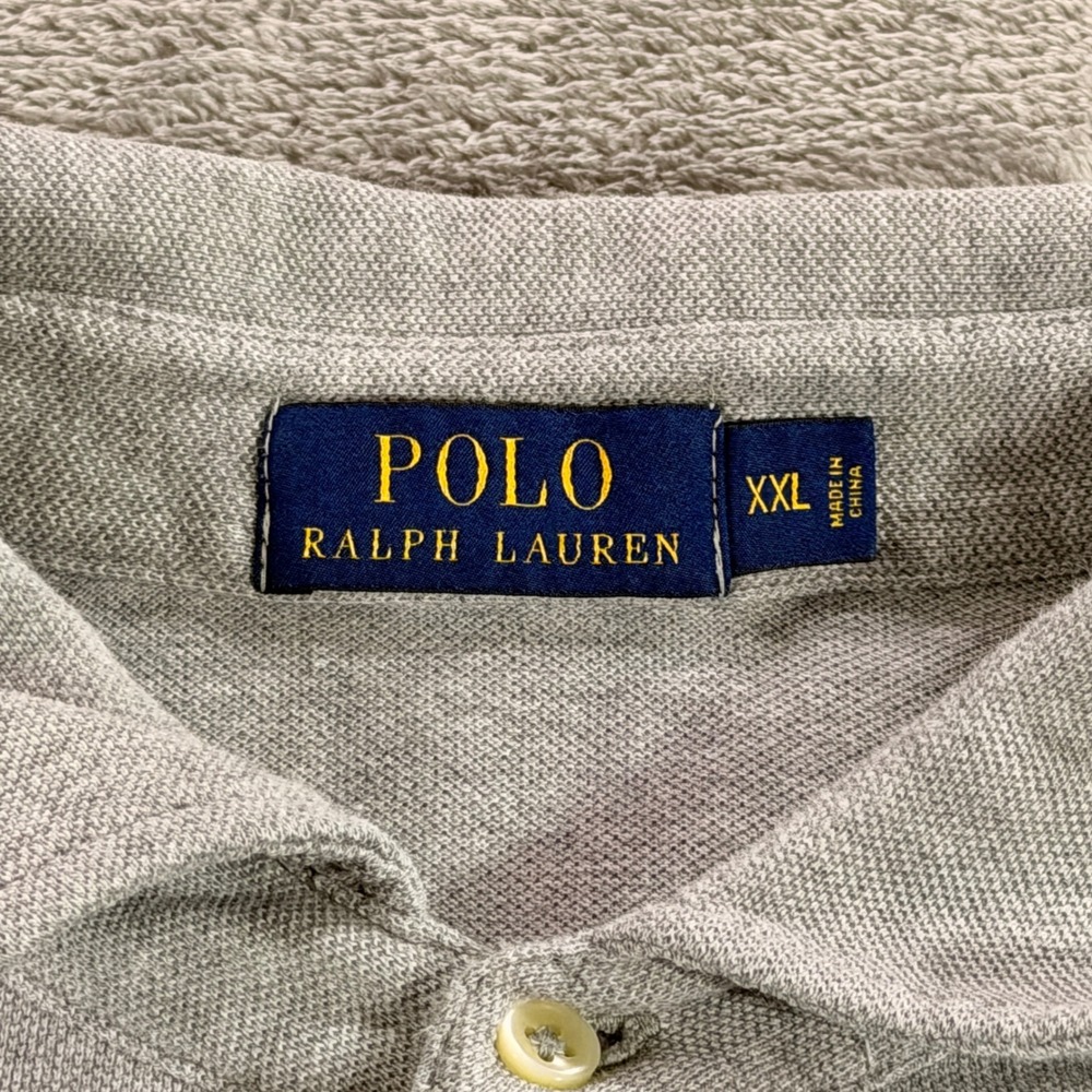 Polo Ralph Lauren Polo Shirt Men XXL Gray Long Sleeve Pique Cotton 3947 - Picture 5 of 10